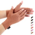 Duerer Arthritis Gloves Women Men-Compression Gloves for Pain Relief-RSI, Carpal Tunnel, Rheumatoid & Osteoarthritis Hand Gloves(Brown, S)