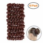 10Pcs Brown Spiral Hair Ties No Crease Elastic Ponytail Holders Phone Cord Traceless Hair Ties for Women Thick Hair by Accmor