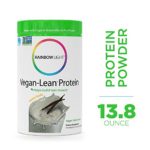 Rainbow Light – Vegan-Lean Protein Vanilla – Protein Powder, Organic Brown Rice and Pea Protein Blend, Supports Muscle-Building, Lean Body Fitness, Energy; Vegan and Gluten-Free – 13.8 oz. Tub
