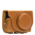 MegaGear MG286 Sony Cyber-shot DSC-RX100 VI, DSC-RX100 V, DSC-RX100 IV, DSC-RX100 III Ever Ready Leather Camera Case with Strap – Light Brown