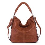 PU Leather Shoulder Bag for Women Hobo Handbag Large Capacity Crossbody Bags Top Handle Tote Purse Brown + Katloo Nail Clipper