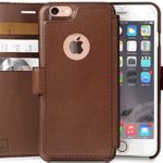 LUPA Wallet case for iPhone 8, Durable and Slim, Lightweight, Magnetic Closure, Faux Leather, Light Brown