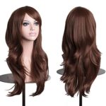 AneShe Wigs 28″ Long Wavy Hair Heat Resistant Cosplay Wig for Women (Dark Brown)