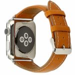 Doboli Compatible with Apple Watch Band 42mm 44mm Mens Genuine Leather Replacement iwatch Bands for Series 4 3 2 Brown