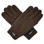 Bruceriver Men’s Pure Wool Knitted Gloves with Thinsulate Lining and Elastic Rib Cuff Size XXL (Brown)