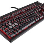 CORSAIR CH-9000226-NA STRAFE Mechanical Gaming Keyboard – Red LED Backlit – USB Passthrough – Tactile and Clicky – Cherry MX Blue Switch