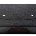 Pack & Smooch Hampshire Pro 12.9 + Keyboard | 100% German Merino Wool Felt and Italian Vegetable Tanned Leather – Dark Grey/Dark Brown
