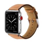 Compatible Apple Watch Band 42mm 44mm, MARGE PLUS Genuine Leather Replacement Band Compatible Apple Watch Series 4 (44mm) Series 3 Series 2 Series 1 (42mm) Sport Edition, Brown