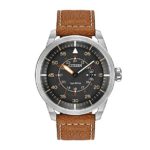 Citizen Men’s Eco-Drive Stainless Steel Watch With Brown Leather Strap