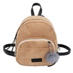 Clearance Sale! ZOMUSA Women Girls Fashion Mini Backpack Shoulder Bag Solid School Bags With Fur Ball (Brown )