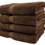 Cotton & Calm Exquisitely Plush and Soft Bath Towel Set, Chocolate/Dark Brown – 4 Large Bath Towels Set – Spa Resort and Hotel Quality, Super Absorbent 100% Cotton Luxury Bathroom Towels