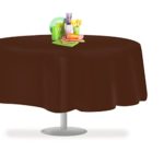 Brown 12 Pack Premium Disposable Plastic Tablecloth 84″ Inch Round Table Cover By Grandipity