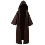 Kids Children Tunic Hooded Robe Cloak Knight Gothic Fancy Dress Halloween Masquerade Cosplay Costume Cape (L, Kids Brown)