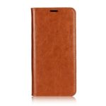 Galaxy S9 Plus Case, Jaorty Genuine Leather Folio Flip Wallet Case Cover Book Design with Kickstand Feature with Card Slots/Cash Compartment for Samsung Galaxy S9 Plus (6.2″) – Light Brown