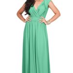 KOH KOH Womens Cap Short Sleeve Elegant Cocktail Evening Gown