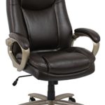 Essentials Big and Tall Executive Chair – Leather Office Chair with Fixed Arms, Brown (ESS-201-BRN)