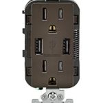 Leviton T5632 USB Charger/Tamper-Resistant Duplex Receptacle, 15-Amp, 8-Pack, Brown