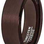 Duke Collections Mens Wedding Band Rare Brown Tungsten Ring Beveled Edge Comfort Fit