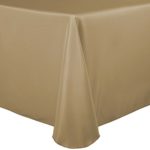Ultimate Textile 60 x 84-Inch Oval Polyester Linen Tablecloth Camel Light Brown
