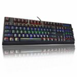 Mechanical Gaming Keyboard 104 Keys, Anti-Ghosting Keyboard LED Backlit with Blue/Brown Switch for PC Gamer (Brown Switch)