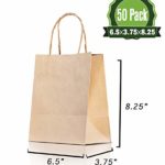 Brown Kraft Paper Gift Bags Bulk with Handles 50Pc [ Ideal for Shopping, Packaging, Retail, Party, Craft, Gifts, Wedding, Recycled, Business, Goody and Merchandise Bag]