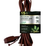 GoGreen Power GG-24815 16/2 15′ Household Extension Cord – Brown