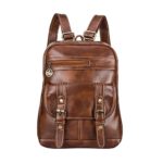 Leather Backpack for Women SNUG STAR Vintage School Bag Students Book Bag Satchel Purse(Brown)