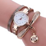 Fashion Women Leather Rhinestone Analog Quartz Wrist Watches,Outsta Women Bracelet Watch (Brown)