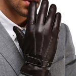 Harrms Best Luxury Touchscreen Italian Nappa Leather Gloves for men’s Texting Driving (L-8.9″?US Standard Size?, BROWN)
