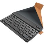 Nulaxy KM12 Bluetooth Keyboard Business Portable Rechargeable Compatible with Apple iPad iPhone Samsung Tablets Phones W Keyboard Cover – Brown