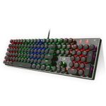 Redragon K556-RK Round Keys RGB LED Backlit Mechanical Gaming Keyboard with Brown Switches,104 Anti-ghosting Standard Keys