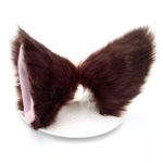 Sheicon Cat Fox Fur Ears Hair Clip Headwear Anime Cosplay Halloween Costume Color Brown Size One Size