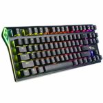 RGB Mechanical Keyboard 87-Key RGB LED Backlit Wireless Bluetooth 3.0 /USB Wired Multi-Media Mechanical Gaming Keyboard PC/Mac / iPad/iPhone / Smartphone/Laptop ?Rechargeable Battery? Brown Switch