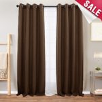 Curtains Brown Linen Textured Blackout Curtains for Bedroom 84 inches Long Room Darkening Window Curtains Grommet Thermal Insulated Drapes for Living Room Curtain Panel, 1 Pair