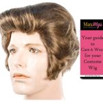 Bundle 2 items: James Dean 1950s pompadour Rebl Without Cause Hollywood Movie Star Men’s Light Ash Brown Wig Lacey Wigs, MaxWigs Costume Wig Care Guide