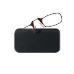 ThinOptics Reading Glasses + Black Universal Pod Case | Classic Collection, Brown Frames, 2.00 Strength