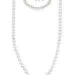 7-7.5mm Cultured Freshwatrer Pearl Necklace Bracelet and Earring Set in .925 Sterling Silver