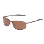ZHILE 8-base Curve Wrap Metal Frame Polarized Sunglasses for Men (Brown frame Brown lens, 57)