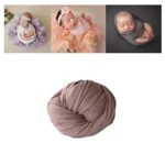 Newborn Baby Photo Props Blanket Stretch Without Wrinkle Wrap Swaddle for Boy Girls Photography Shoot (Light Brown)