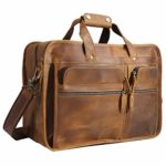 Polare Men’s 17″ Full Grain Leather Messenger Bag for Laptop Briefcase Tote