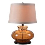 Kenroy Home 32318BRN Alamos Table Lamp, Brown Glass FinisH, 21″ x 15″ x 15″