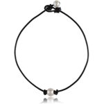 Barch Single Pearl Choker Necklace on Genuine Leather Cord for Women Handmade Choker Jewelry Gift
