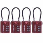 TSA Compatible Travel Luggage Locks, Inspection Indicator, Easy Read Dials – 1, 2 & 4 Pack (Large, BROWN 4 PACK)