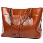 Covelin Women’s Handbag Genuine Leather Tote Shoulder Bags Soft Hot Brown