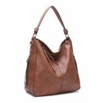 DDDH New Vintage Hobo Handbags Shoulder Bags Durable Leather Tote Messenger Bags Bucket Bag For Women/Ladies/Girls(Brown)