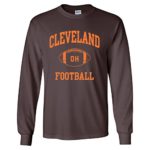 Cleveland Classic Football Arch American Football Team Long Sleeve T Shirt – Large – Brown