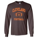 Cleveland Classic Football Arch American Football Team Long Sleeve T Shirt – Large – Brown