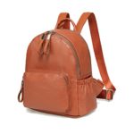 Mini Backpack Purse,Vaschy Faux Leather Small Backpack for Women and Girls (Brown)