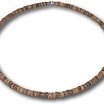 Native Treasure Brown Tiger Coco Shell Wood Bead Surfer Necklace – 5mm (3/16″) from The Philippines