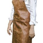Premium Leather Tool Apron With Leather Pockets & Adjustable Straps | For Carpenters, Chefs, BBQ, Bartenders, Arts & Crafts, Butchers & More l Waterproof & Durable by Priti (Light Brown)